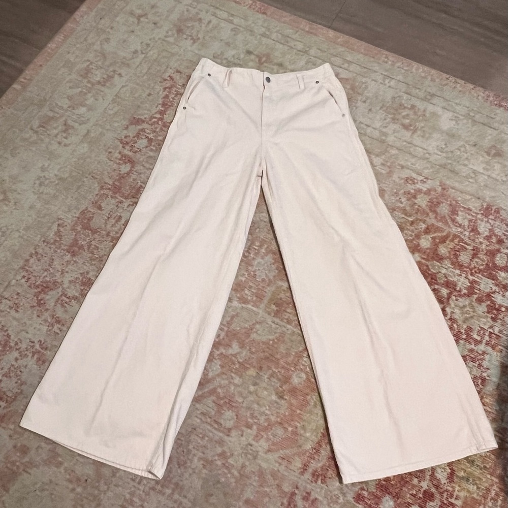 Madewell Wide-Leg Cream Jeans